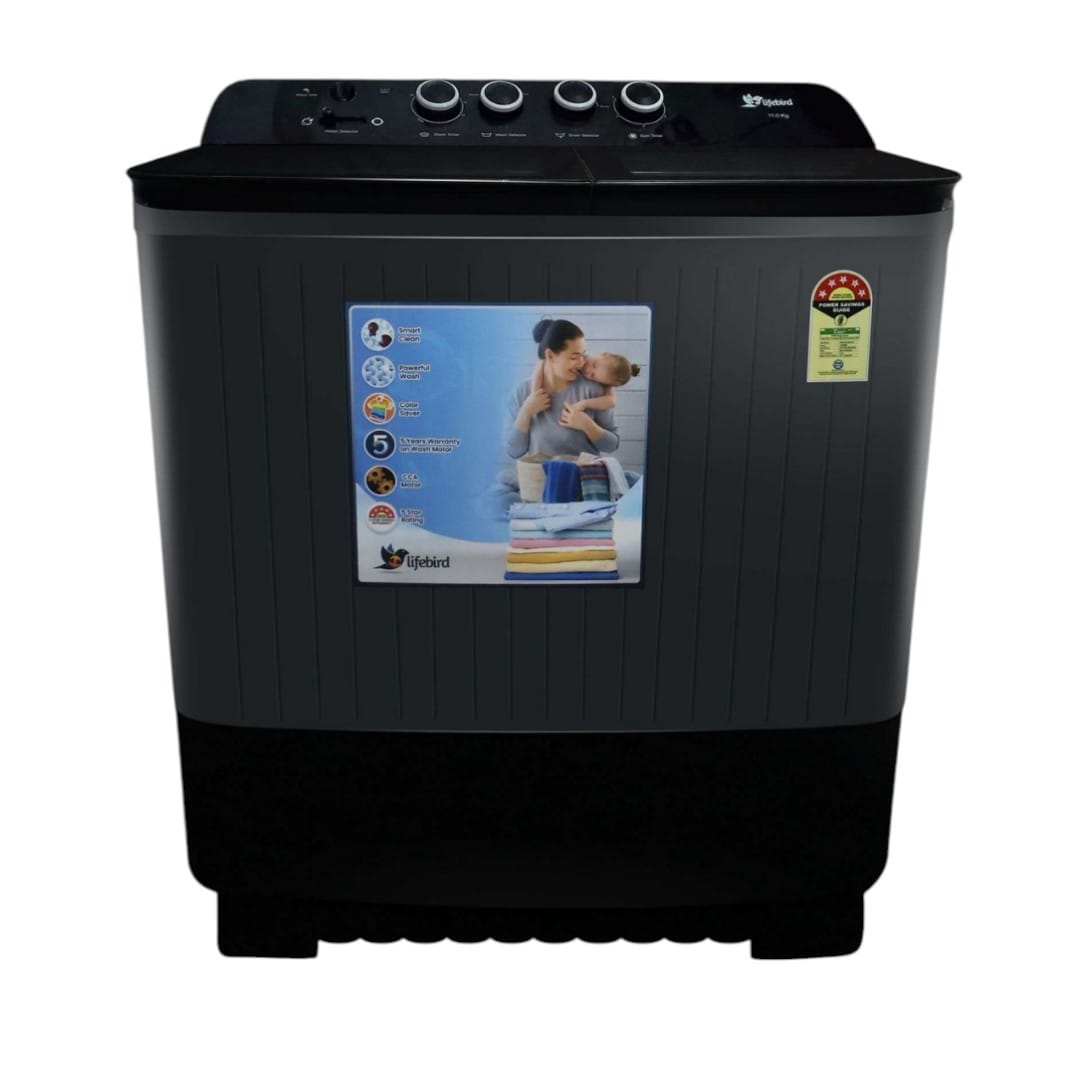 Lifebird 11 Kg Glass Semi Automatic Washing Machine