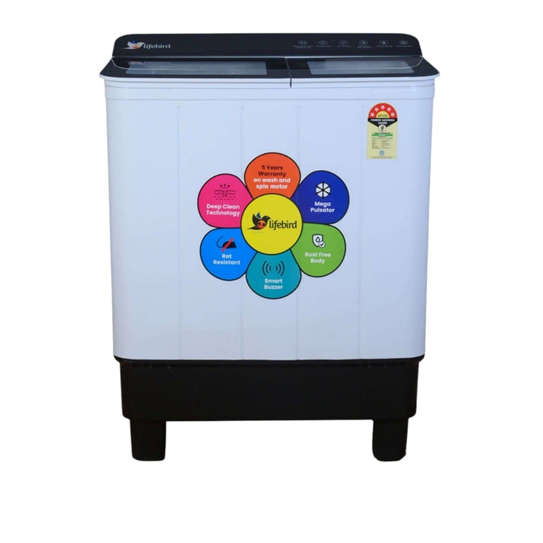 Lifebird 7 Kg Glass Semi Automatic Washing Machine